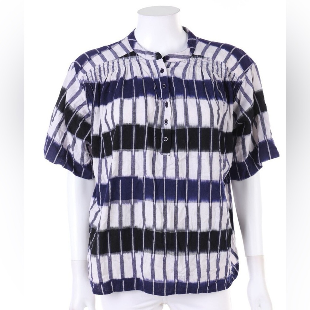 Apiece Apart navy Blue/white Striped ikat print